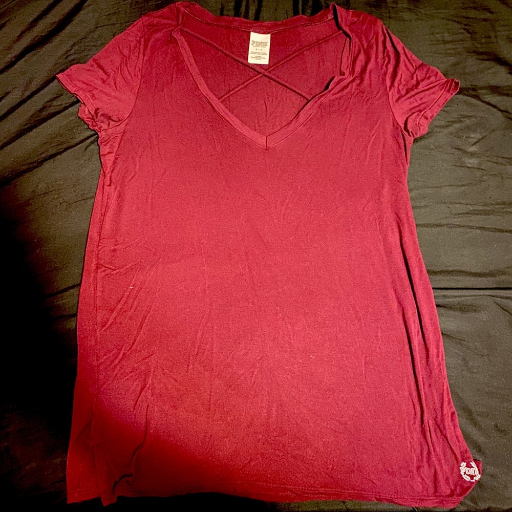 Victoria’s Secret Pink VSPINK Criss Cross tee